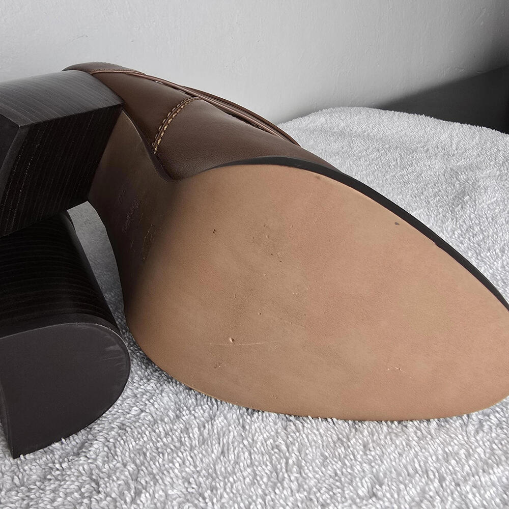 Coach Saddle Brown Jackson Bootie Boots Pull On Cognac Brown Size-10B - Picture 6 of 8